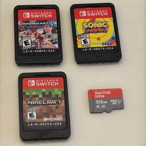 Nintendo Switch Bundle Mario Kart Minecraft Sonic 512gb Sandisk